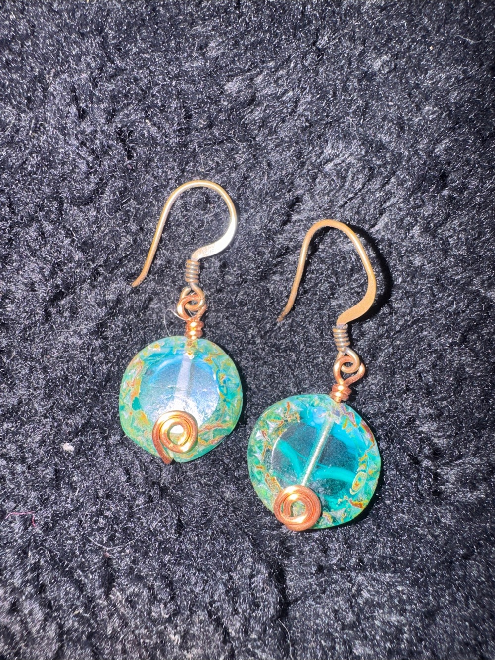 Copper and Turquoise Color Earrings